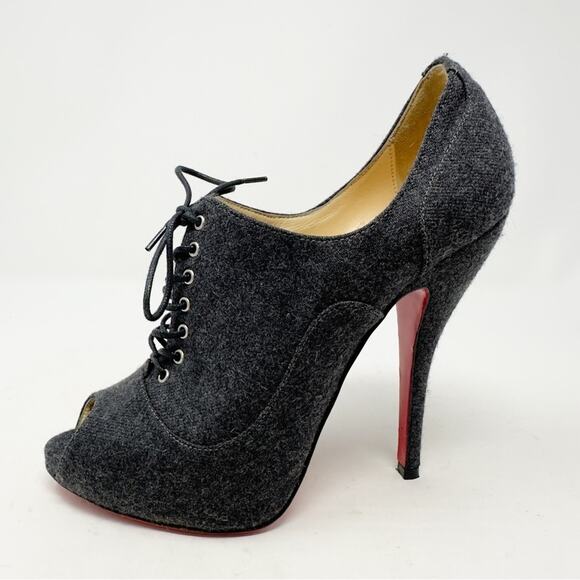 Christian Louboutin Lady Derby Flannel Ankle Boots size 37 - Picture 8 of 10